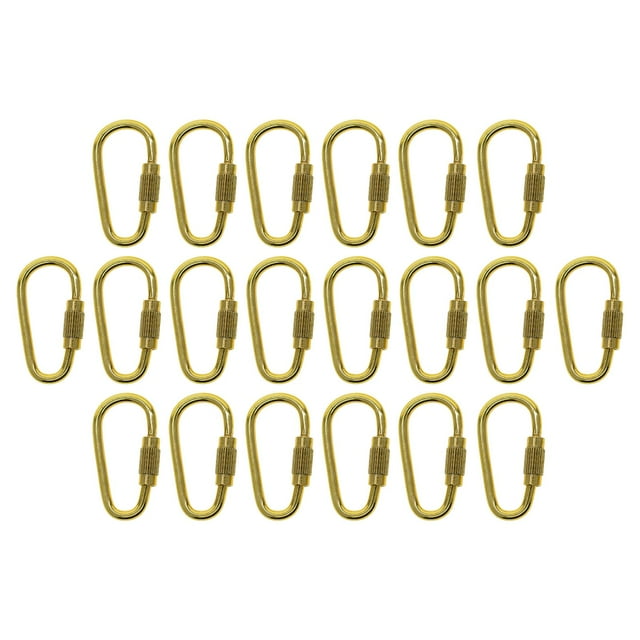 jifeng 20 Pcs Mousqueton Verrouillable Porte-Clés Dégagement Rapide DIY Vis en Acier Premium