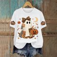 thumbnail image 4 of Leey-World Halloween Shirt for Women Fashion Printed Crew Neck Short Sleeve T Shirt Halloween Printed T Shirt Top, 4 of 5