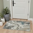 thumbnail image 3 of 5x7 Area Rugs for Living Room Non Slip Low Pile Lightweight Print Pattern, Machine Washable Indoor Rug for Bedroom Home Decor, MarbleStone Grey, 3 of 6