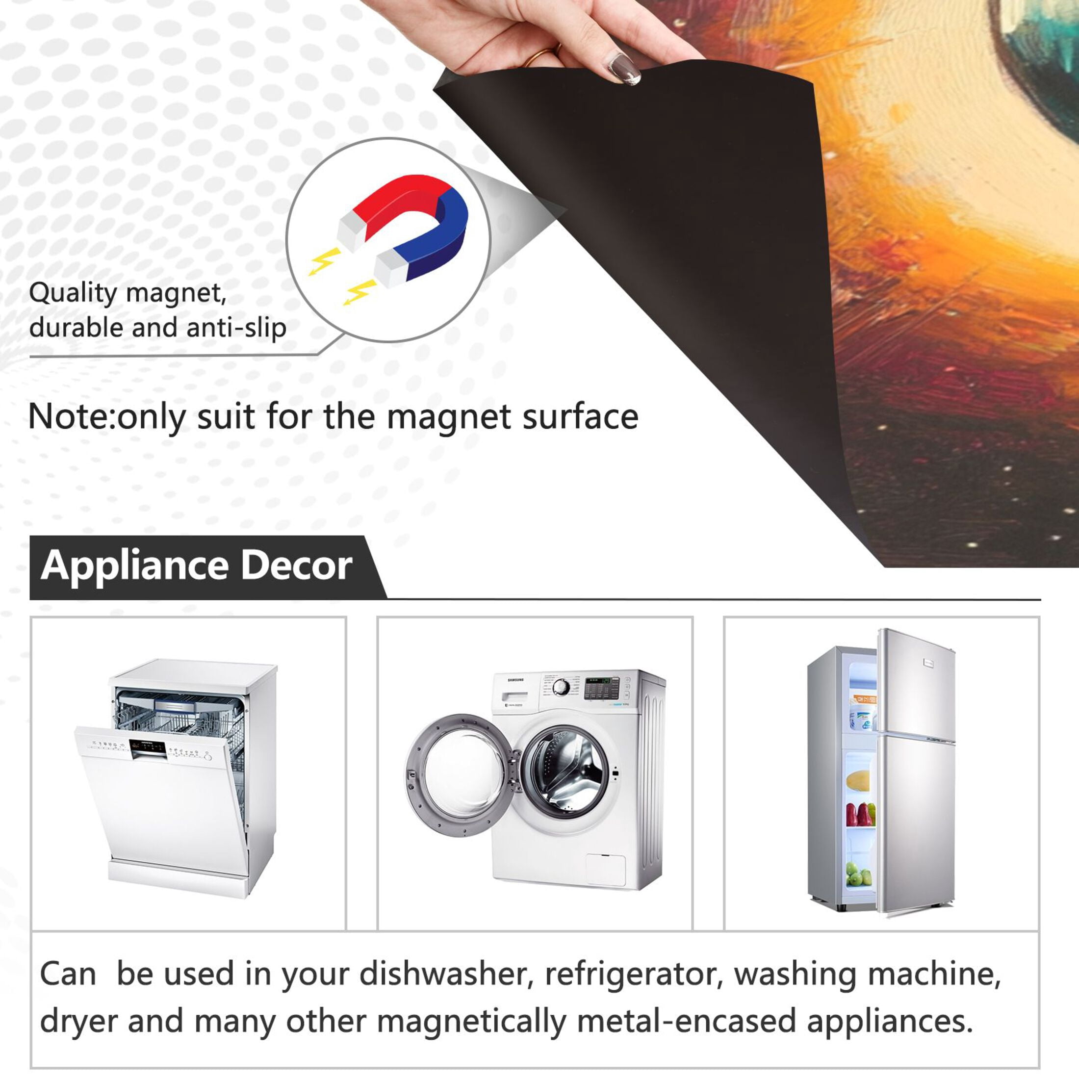 Dishwasher Magnetic Sticker 23x26 Inch Refrigerator Magnetic Sticker Washing Machine Magnetic Sticker Kitchen Panel Magnetic Sticker Home Decor Astronaut Black Cat