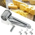 thumbnail image 3 of PENGXIANG Rotary Cheese Grater with handle 3 Interchangeable Drum Blades Reusable Stainless Steel Rotary Cheese Grater Slicer Handheld Portable Cheese Cutter Shredder Fine Coarse Super Sh, 3 of 11