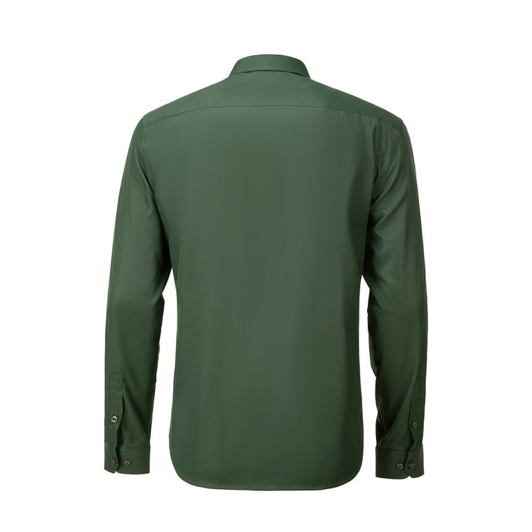 ETHAN Mens Long Sleeve Dress Shirts Slim fit Casual Button Down Business Formal Shirt Emerald Green 5XL - Walmart.com ETHAN Mens Long Sleeve Dress Shirts Slim fit Casual Button Down Business Formal Shirt Emerald Green 5XL - Walmart.com