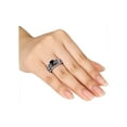 thumbnail image 3 of 1.39 Carat (Ctw) Black Diamond Engagement Ring and Wedding Band Set in 10K White Gold for Women, 3 of 6