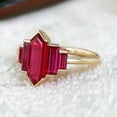 thumbnail image 3 of thejewelryart Handmade Ring Hexagon Cut Ruby Engagement Ring with Baguette Accents Gems Timeless Bridal Jewelry Gift for Her Rose Gold 9.5, 3 of 5