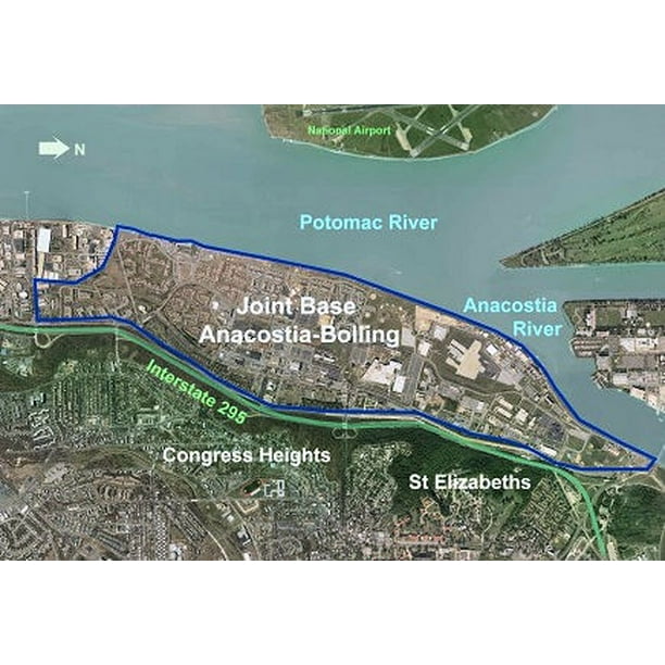 Joint Base Anacostia Bolling (JBAB) Map 20 Inch By 30 Inch