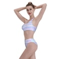 thumbnail image 6 of Picia Striped Gradient Women's High Waisted Bikini Scoop Neck Swimsuit Two Pieces Bathing Suit-X-Large, 6 of 8