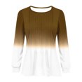 thumbnail image 4 of Inleife Fall Tops for Women Women's Casual Solid Color Long-Sleeved Loose Round Neck Non-Positioned Top, 4 of 5