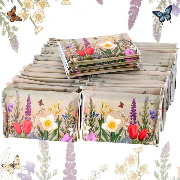 Geyee 50 Packs Tissue Travel Size Facial Paper Napkins Travel Packs Disposable Pocket Tissues for Wedding Guest Travelin