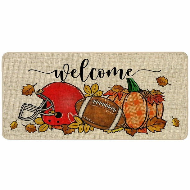 Felpudo Baccessor Fall Football, 43 x 91 cm, para interiores y exteriores