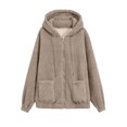 thumbnail image 5 of Heavyweight Sherpa Fleece Jacket Women Long Sleeve Casual Zip Up Hoodie with Pockets Fall Winter Fuzzy Warm Coat Outerwear, 5 of 5