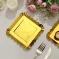 thumbnail image 5 of Efavormart 50 Pack | 5" Gold Foil Scalloped Rim Dessert Paper Plates, Disposable Square Appetizer Plates, 5 of 11