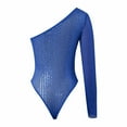thumbnail image 5 of Wdgfv Women's One Shoulder Sequin Tops Bodysuits Country Concert Outfits for Women Sparkly Shirts Sexy Womens Sparkle Top Blue S, 5 of 8