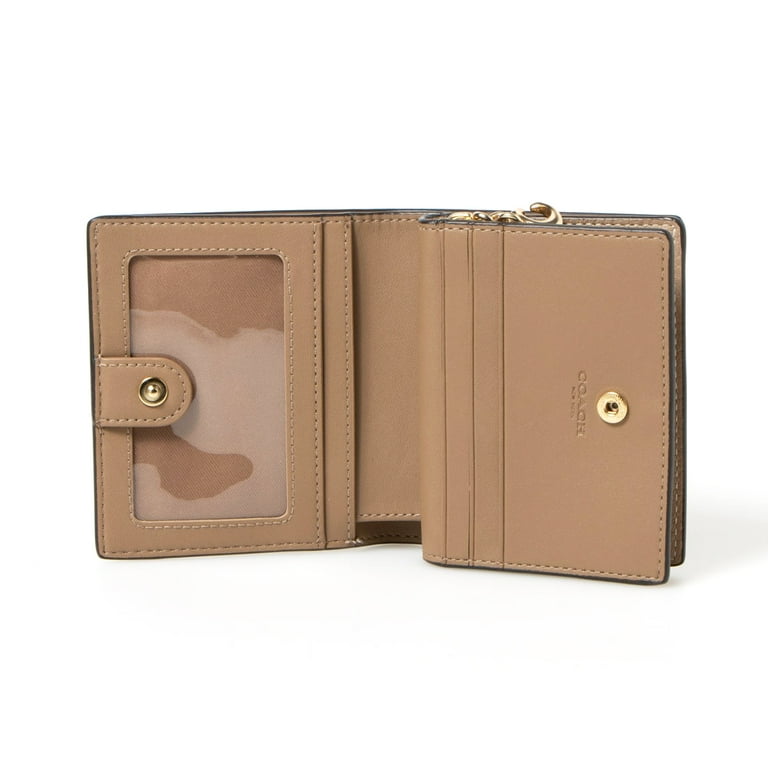 Coach Women's Small Pebbled Leather Snap Wallet (Taupe