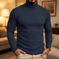 thumbnail image 4 of Men's Stretch Muscle Tshirts Turtleneck Long Sleeve Knit Tees Casual Slim Fit Basic Shirt Tops Business Casual Workwear, 4 of 7