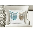 thumbnail image 4 of Ambesonne Tribal Throw Pillow Cover 2 Pack, Farsighted Birds, 18", Cream White Teal, 4 of 6