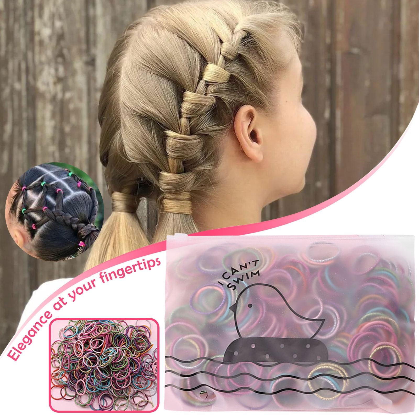 Elastic Bands for Hair Small Hair Elastics And Clear Girls Rubber Bands Hair No Damage Pin The Tale on The Cat Blond Hair Elastic Bands Soft Seamless Hair Ties Easy Hair Bun Hair Hooks Fashion Rubber