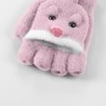 thumbnail image 5 of IDALL Winter Fingerless Gloves for Women Men Warm Knitted Convertible Mittens Flap Cover Pink One Size, 5 of 7