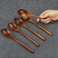 thumbnail image 5 of Cucharas de madera para comer, 6 piezas Planta natural japonesa Elipse Juego de cucharas de madera para cocinar Mezclar Revolver Miel Té Soda Postre Coco Bo, 5 of 5