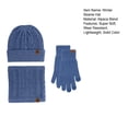 thumbnail image 7 of Winter Hat Beanie Long Neck Scarf Touchscreen Gloves Set Soft Solid Color Windproof Winter Warm Fleece Lined Hat Scarf Gloves, 7 of 7