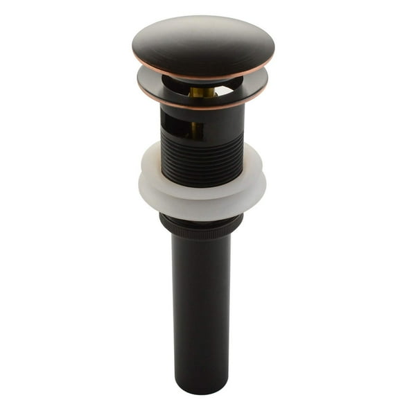 Bathroom Sink Drain, Angle Simple Brass Pop Up Drain Stopper, Vessel Sink Drain with Overflow, Lavatory Vanity Sink Drain Stoppers Oil-Rubbed Bronze