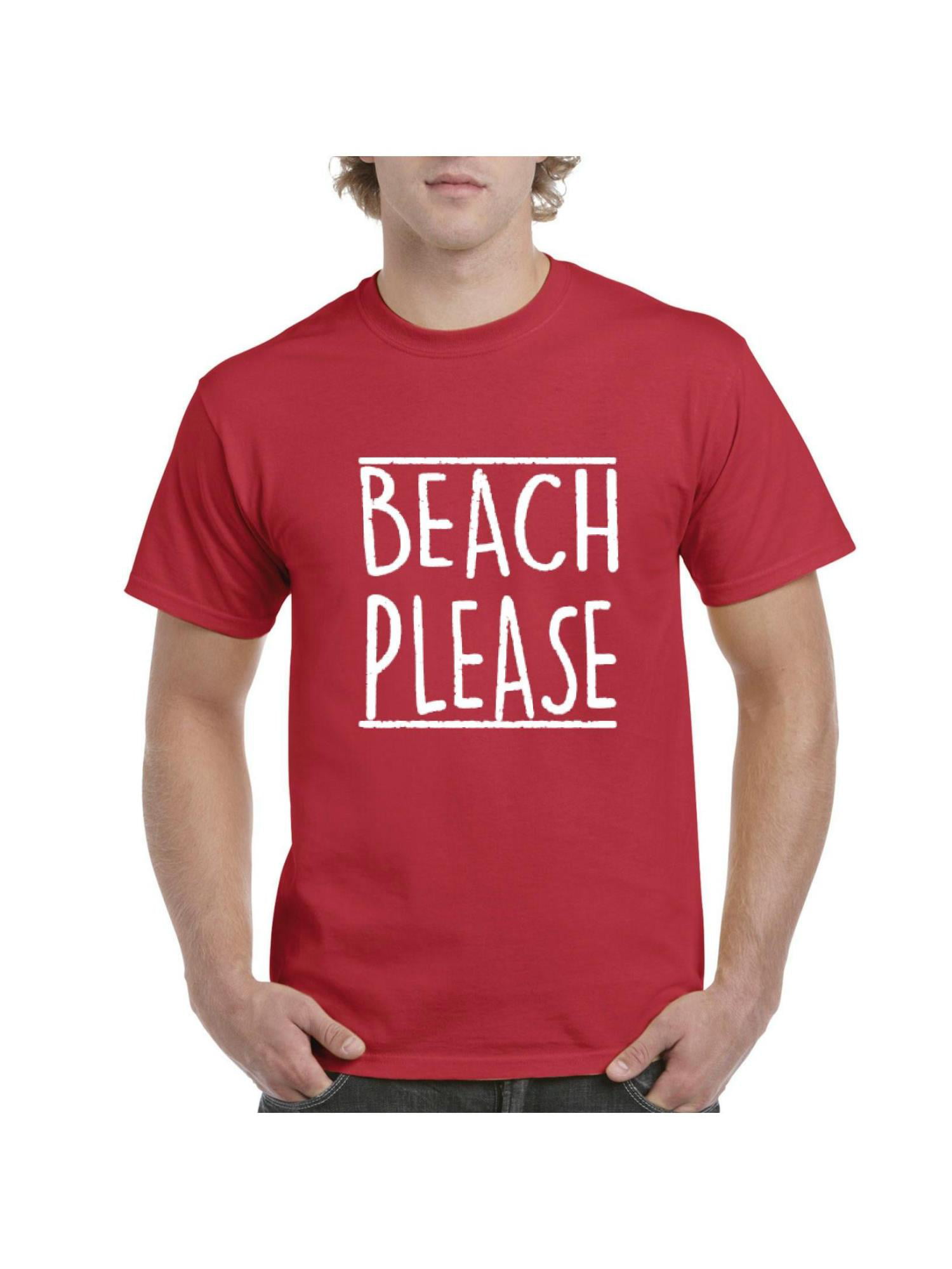 IWPF - Mens Beach Please Short Sleeve T-Shirt - Walmart.com - Walmart.com