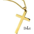 thumbnail image 1 of 24K Gold Chain Style Cross Pendant Necklace 18",20",22",24", 1 of 5