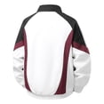thumbnail image 2 of Fengqque Men's Color Block Raglan Sleeve Jacket, Turndown Collar Full Zip Coat with Side Pockets White L, 2 of 8