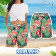 thumbnail image 2 of Durtebeua Casual Elastic Waist Summer Shorts with Pockets Women's Casual Mid Rise Drawstring Shorts, 2 of 6
