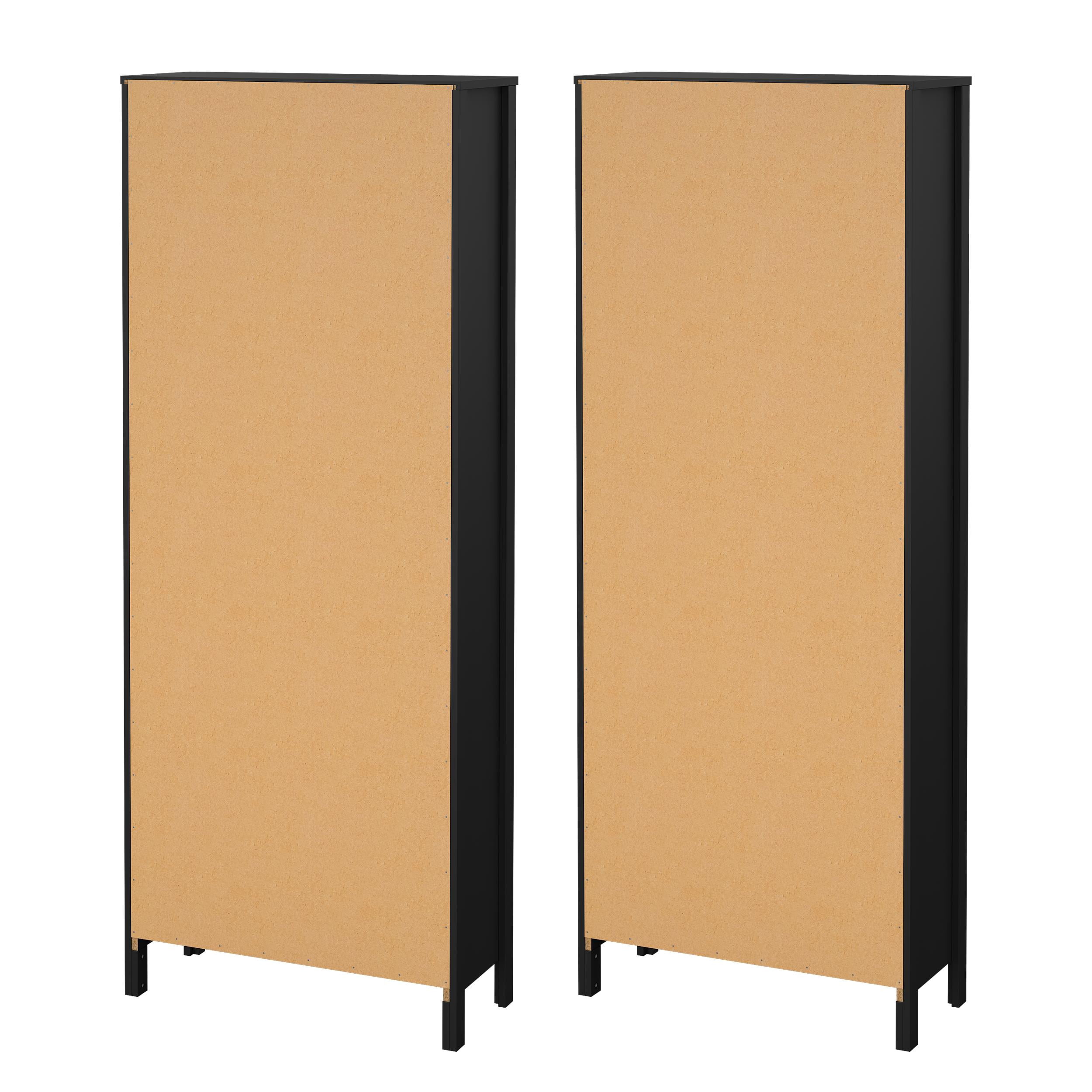 Tvilum Madrid 2-Piece Bookcase Set, Matte Black