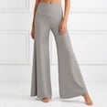 thumbnail image 2 of Women's High Waist Flowy Yoga Pants With Sensation Loose Fit Wide Leg Trousers For Fitness/Grey/4XL, 2 of 5