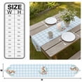 thumbnail image 3 of Blue Easter Table Runner Linen Burlap Table Runner 90 Inches Long Bunny Eggs Spring Floral Stripes Farmhouse Dresser Scarves for Kitchen Island Coffee Dining Party Wedding Holiday Decor 13"x90", 3 of 8