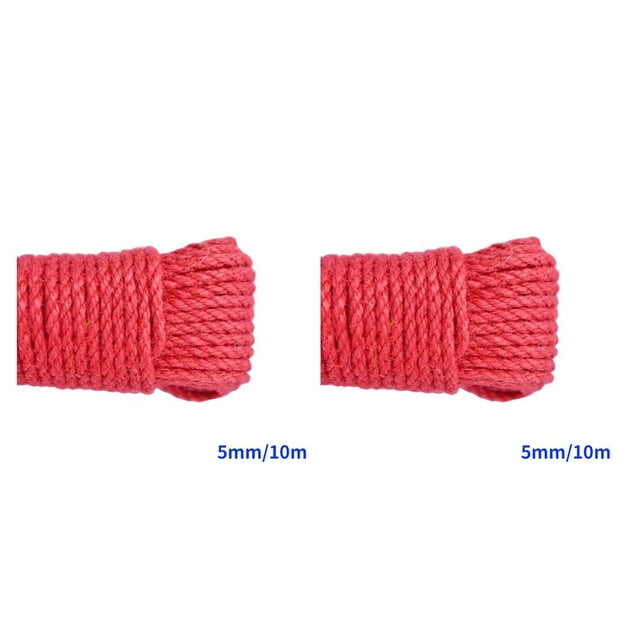 Langgg Color Hemp Rope Roll Making Tool 100 Cotton rope colorful twine macrame cord string thread Handmade String accessory DIY cord Red 5mm x 10m 2Set