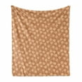 thumbnail image 1 of Floral Soft Flannel Fleece Throw Blanket, Vintage Design Roses on a Background of Polka Dots, Cozy Plush for Indoor and Outdoor Use, 50" x 70", Persian Orange Peach, by Ambesonne, 1 of 5
