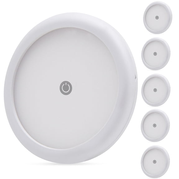 Facon 4.5" DC 12V RV LED Dome Light Fixture with Touch Dimmable Switch, 4W RV Boat LED Ceiling Puck Light, Ultra Slim RV Interior Lighting for RV/Trailer/Camper/Boat Warm White 3400K, 6 Pack