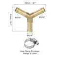 thumbnail image 2 of 2pack Brass Hose Barb Fittings, 3-Way Y-Shaped 5/16" Barbed x 5/16" Barbed x 5/16" Barbed, with 6pack Hose Clamps, 2 of 7