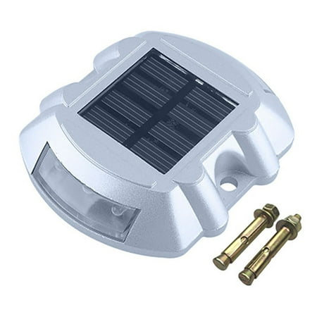 

Solar Road Spike Light Night Lamp with Reflector Smart Charging Flashing and Constantly 2 Lighting Modes IP68 Waterproof Road Markers for Garage Fence Wall Shed Deck & Patio