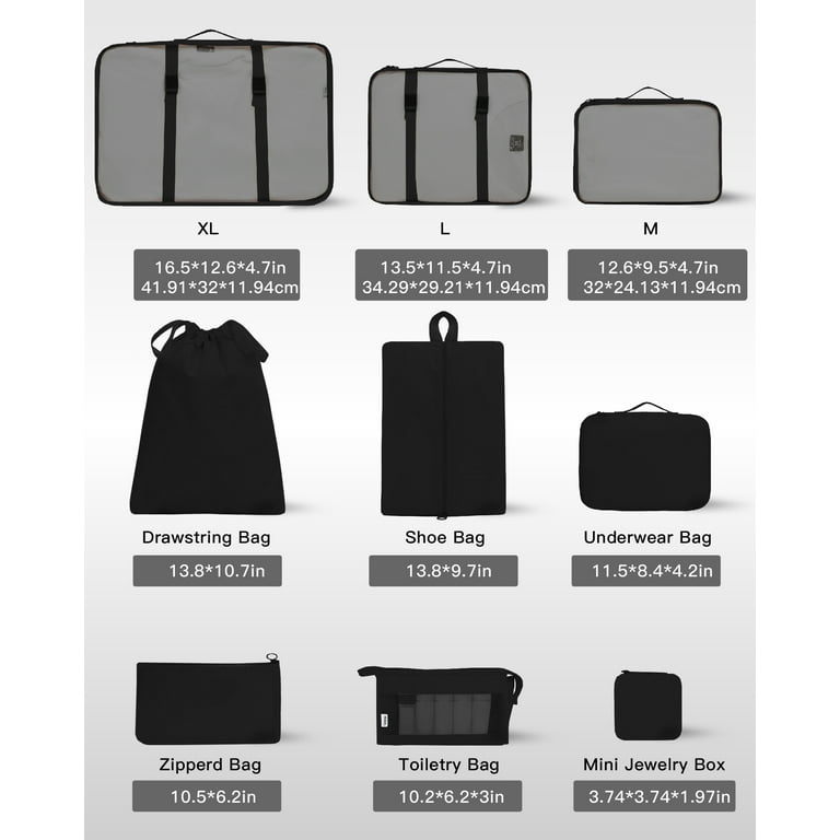 TRAILKICKER Set Di 9 Cubi Da Imballaggio Per Valigie - Organizer Da Viaggio Beige - 2