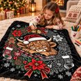 Black Background Cow DIY Coloring Blanket Kids Hand Drawing Color In ...