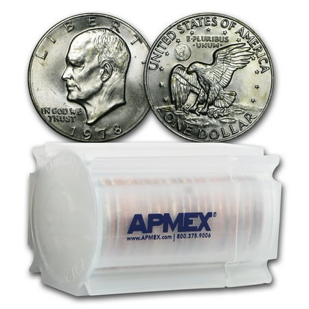 1972 Eisenhower Dollar Coin - 1978 Eisenhower Dollars 20-Coin Roll BU