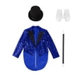 thumbnail image 3 of Jizyo Kids Magician Set Sequined Tailcoat with Accessory for Holiday Carnival Stage Performance Themed Party Blue 6, 3 of 5