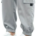 thumbnail image 3 of Cargo Pants for Men Tapered Leg Relaxed Drawstring Elastic Waist Jogger Trousers Multi Pockets Casual Solid Comfort Loose Outdoor Athletic Hiking Pant, 3 of 4