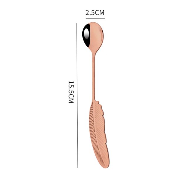 1 Uds. Cuchara creativa de acero inoxidable 304, cuchara con forma de pluma, tenedor, cuchara de café, regalos de Navidad, accesorios de cocina, decoración de servicio de mesa