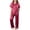 00-Red681, variant on WOYY Girls Silk Pajamas Short Sleeve Button Down Top Pants Satin PJ Sleepwear, Sizes 3-14