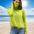 thumbnail image 2 of YUGYXL Women's UPF 50+ Sun Protection Shirts with Face Mask Outdoor Breathable Long Sleeve Shirt Hiking Workout Tops XXL Green, 2 of 5
