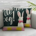 thumbnail image 3 of Easter Throw Pillow Covers of , Bunny Hello My Peeps Cartoon Mouse Striped Farmhouse Decorative Cushion Case Decor for Home Sofa Couch Decoration, 3 of 5