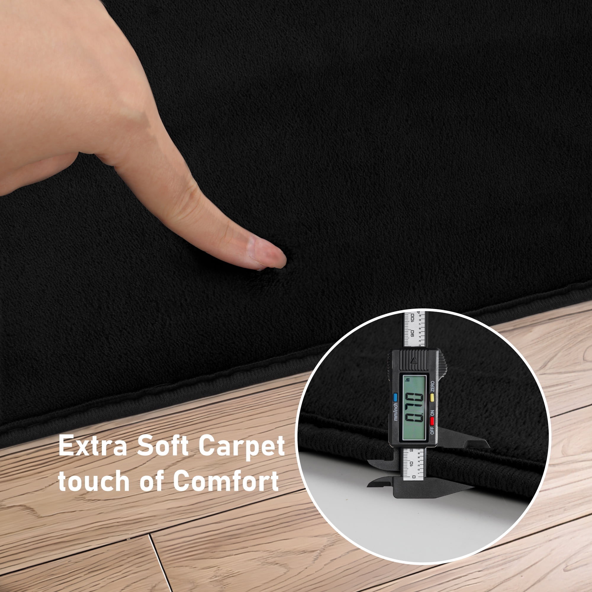 Soft Low Pile Area Rug, 5' x 8' Modern Area Rugs for Living Room Bedroom Carpet, Black