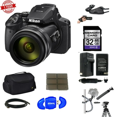 Nikon Coolpix P900 Camera with 32GB Card + Case + Battery + Charger & Tripod + Kit