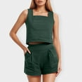 thumbnail image 1 of MKLEKYY Pantalones Cortos Deportivos Para Mujer Conjuntos De 2 Piezas Para Mujer Conjuntos A Juego Pantalones Cortos De Dos Piezas Tops Cortos Conjunto De Ropa De Moda, 1 of 5