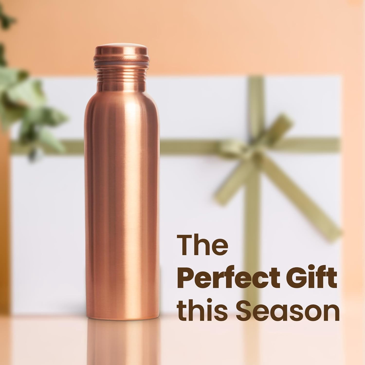 BlueQueen Pack of 2-34oz Pure Copper Water Bottle Ayurvedic For Drinking- Drink More Water, Lower Your Sugar Intake And Enjoy The Health Benefits Immediately