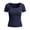 Navy, variant on CBASIHI Womens Stretchy Ribbed T Shirts- Slim Fit Casual Summer Lightweight Short Sleeve U Neck Basic Tees Navy Size S-2XL